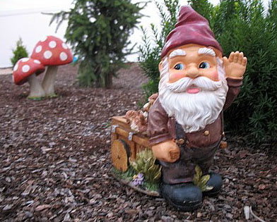 garden gnome fishing. a garden gnome and is only