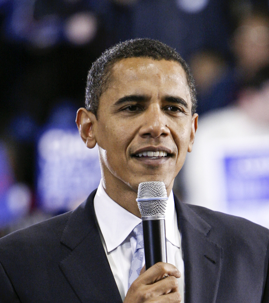 Barak Obama campaigning in Las Vegas at Del Sol High School, Las