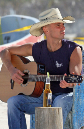 Kenny Chesney shoots a Corona beer ad.