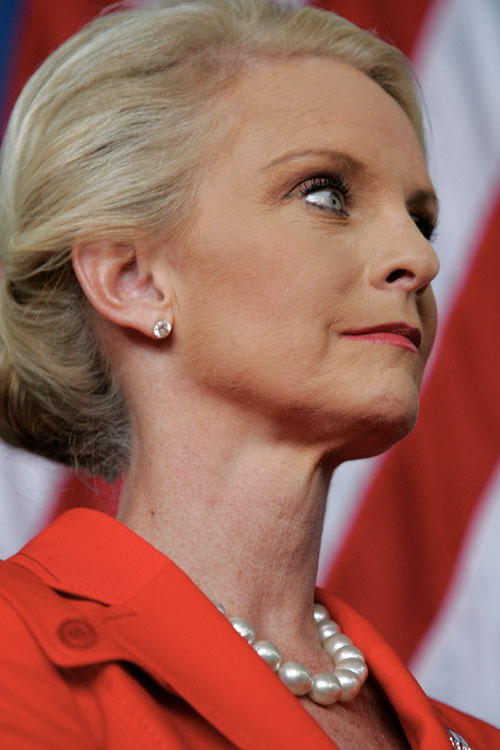 cindy mccain younger. Cindy McCain is shown on the