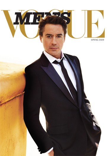 Robert Downey Jr is the cover boy for Men's Vogue Spring 2009