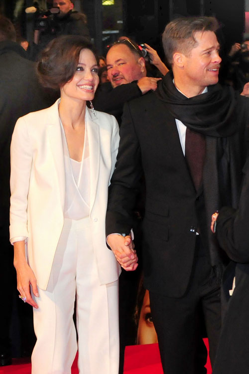 angelina jolie tomb raider premiere. Angelina Jolie and Brad Pitt