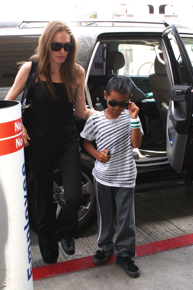 Angelina Jolie with Her Kids at LAX