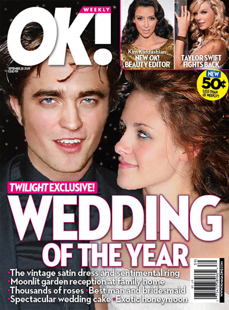 Magazine's cover story this week is Kristen Stewart and Robert Pattinson's