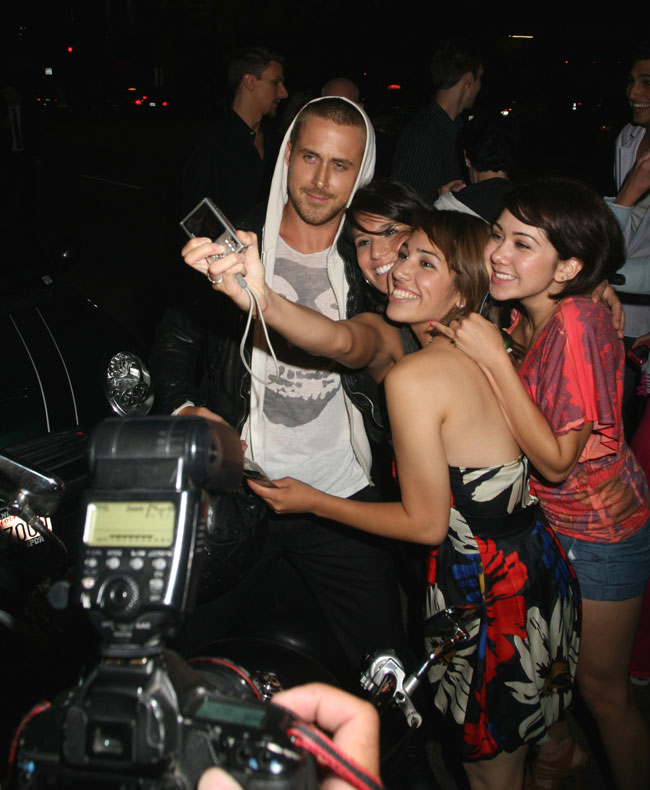 Ryan Gosling in his awesome car that's a Mustang right