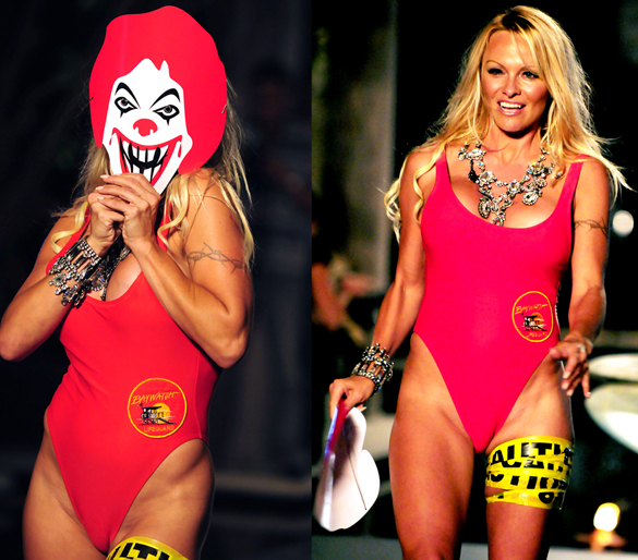 pamela anderson red swimsuit 151009