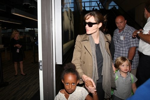 Angelina Jolie with Her Kids at LAX