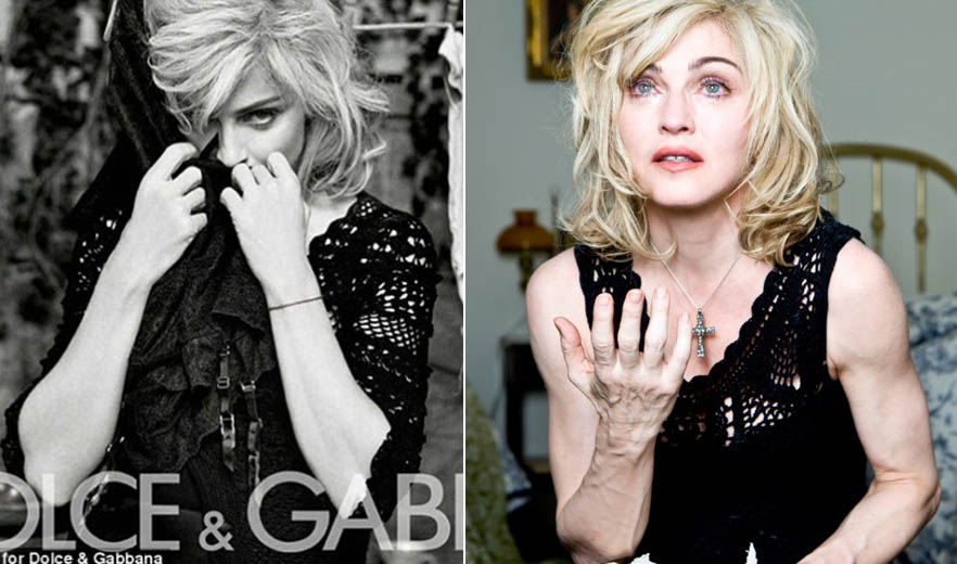 We've seen many photos of Madonna 52 both before and after Photoshop works