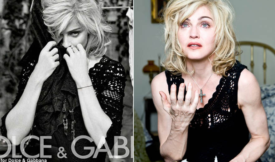 We've seen many photos of Madonna 52 both before and after Photoshop works 