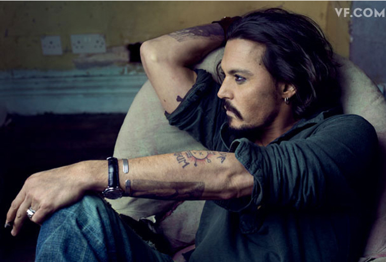 johnny depp tattoos skull and crossbones. Johnny Depp is Vanity Fair#39;s