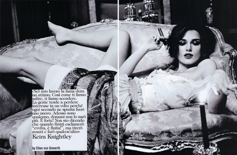 These photos are from a new pictorial Keira Knightley did for Vogue Italia, 