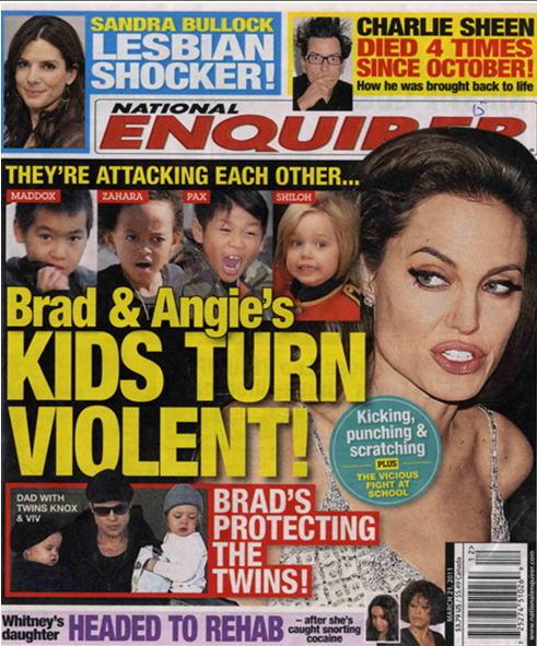 Cele|bitchy » Blog Archive » ENQUIRER: “Brad & Angie's Kids Turn ...