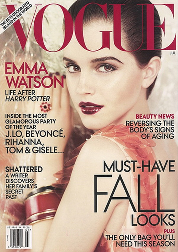 emma watson vogue cover us 2011. July 2011 Vogue cover and