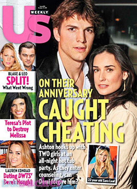 How did Ashton Kutcher ring in his sixth wedding anniversary with Demi Moore