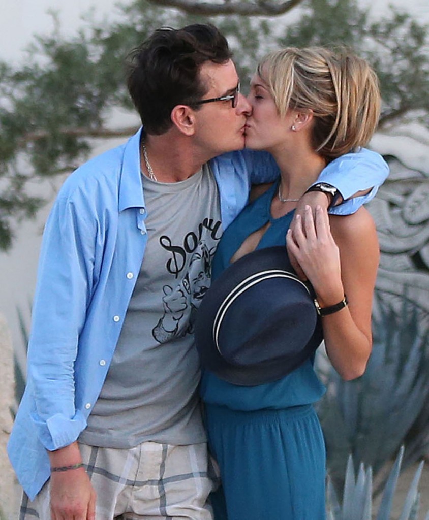 Semi-Exclusive... Charlie Sheen Locking Lips With His New Lady Brett Rossi