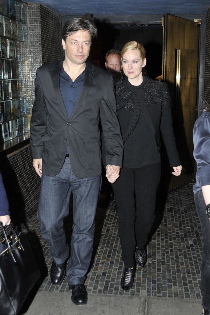 Laura Linney and husband Marc Schauer leave the Sunrise Theater after a screening of her new film "Sympathy for Delicious"