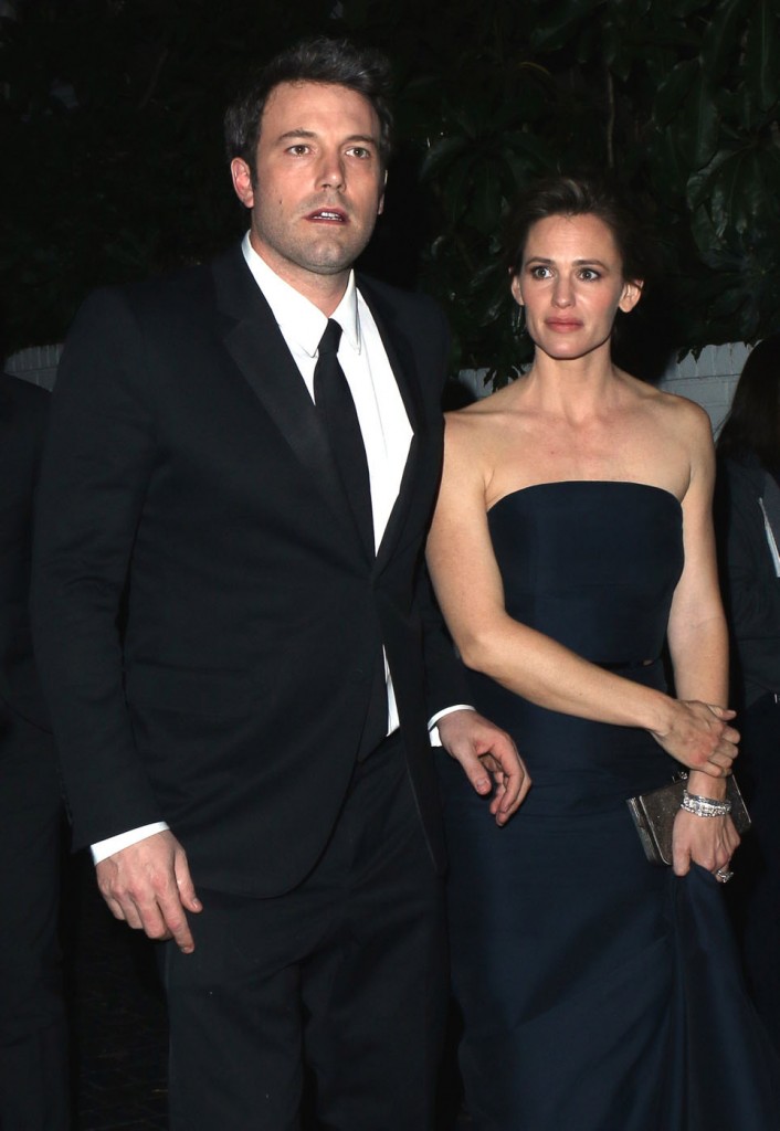 Actors Jennifer Garner and Ben Affleck seen at Chateau Marmont in West Hollywood