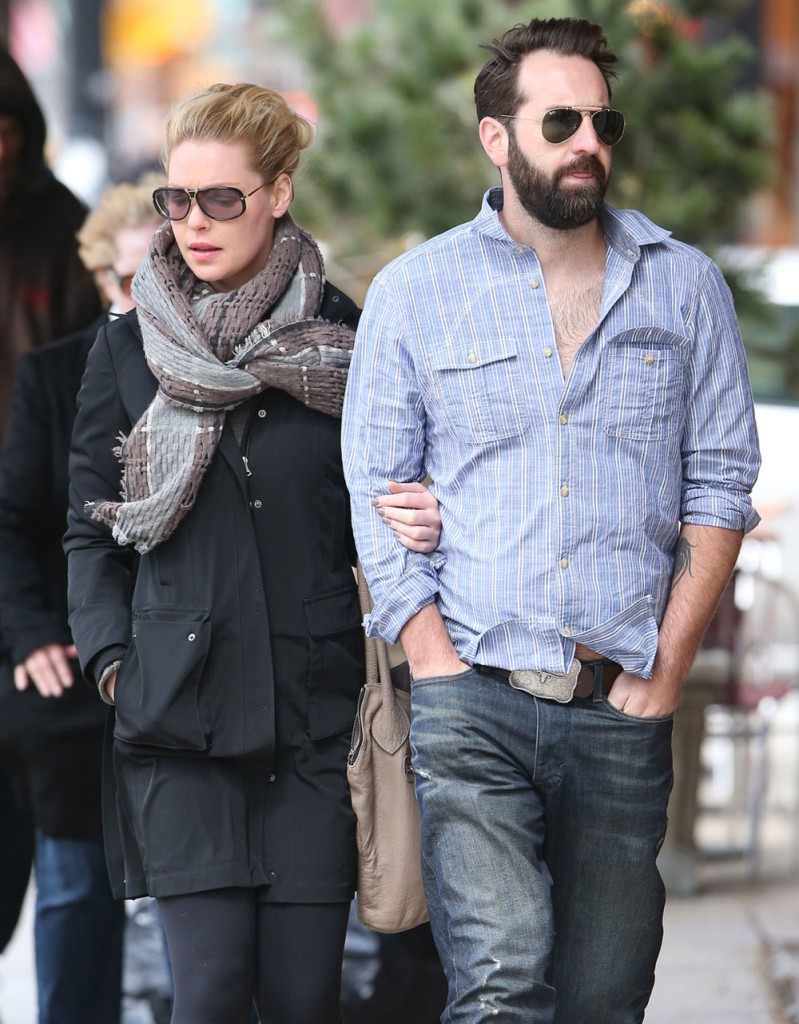 Katherine Heigl sticks close to husband Josh Kelley as they head to lunch in Tribeca