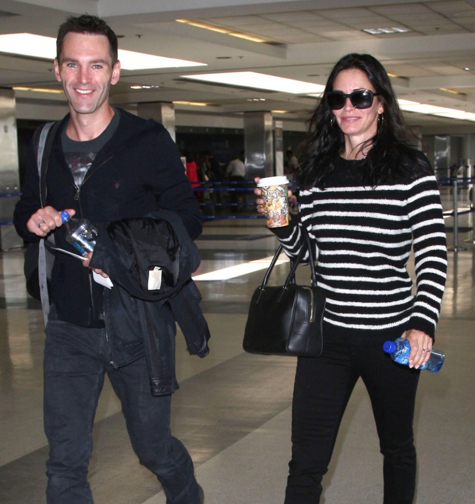 Exclusive... Courteney Cox and Johnny McDaid Departing On A Flight At LAX
