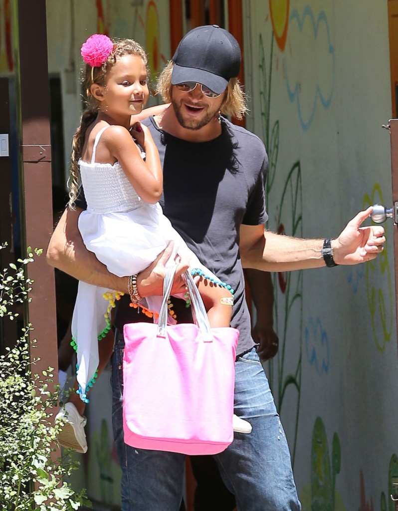 Gabriel Aubry Picking Daughter Nahla Up From School