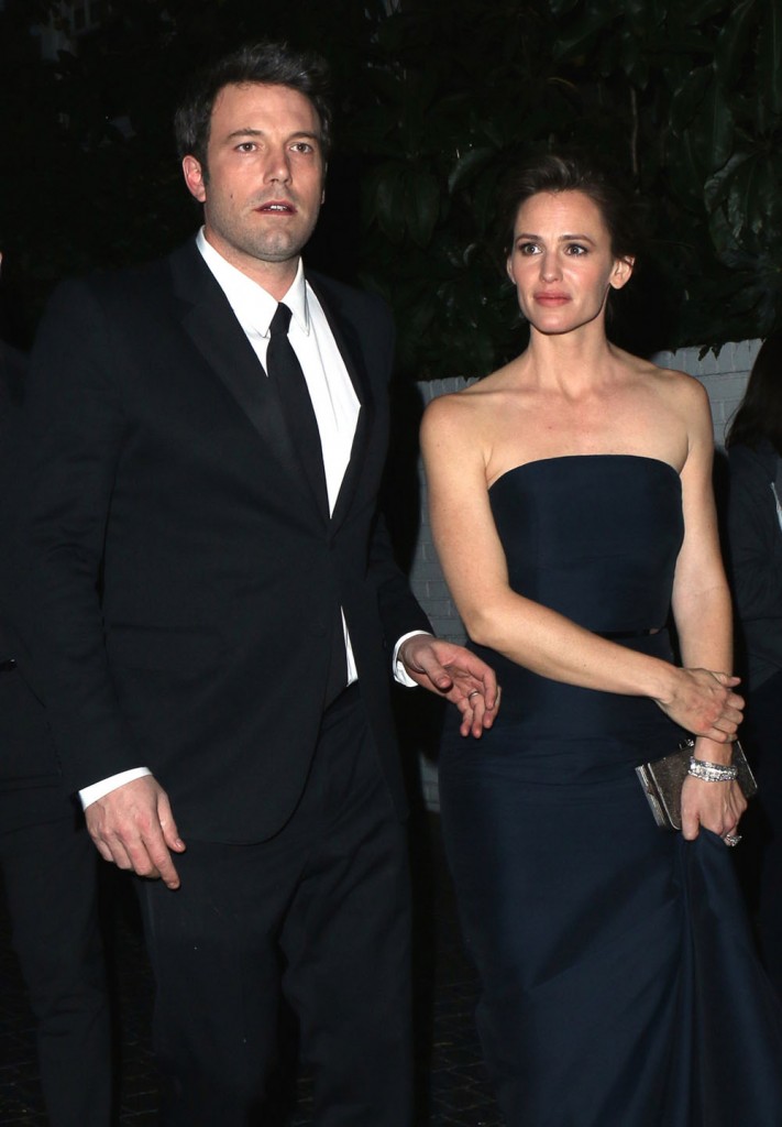 Actors Jennifer Garner and Ben Affleck seen at Chateau Marmont in West Hollywood