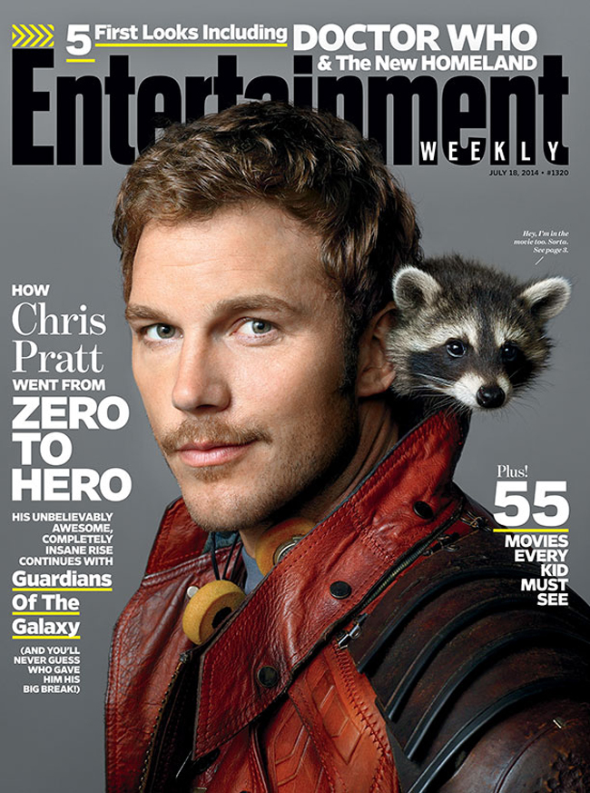 Cele|bitchy | Chris Pratt snuggles with a raccoon for EW: adorable or ...