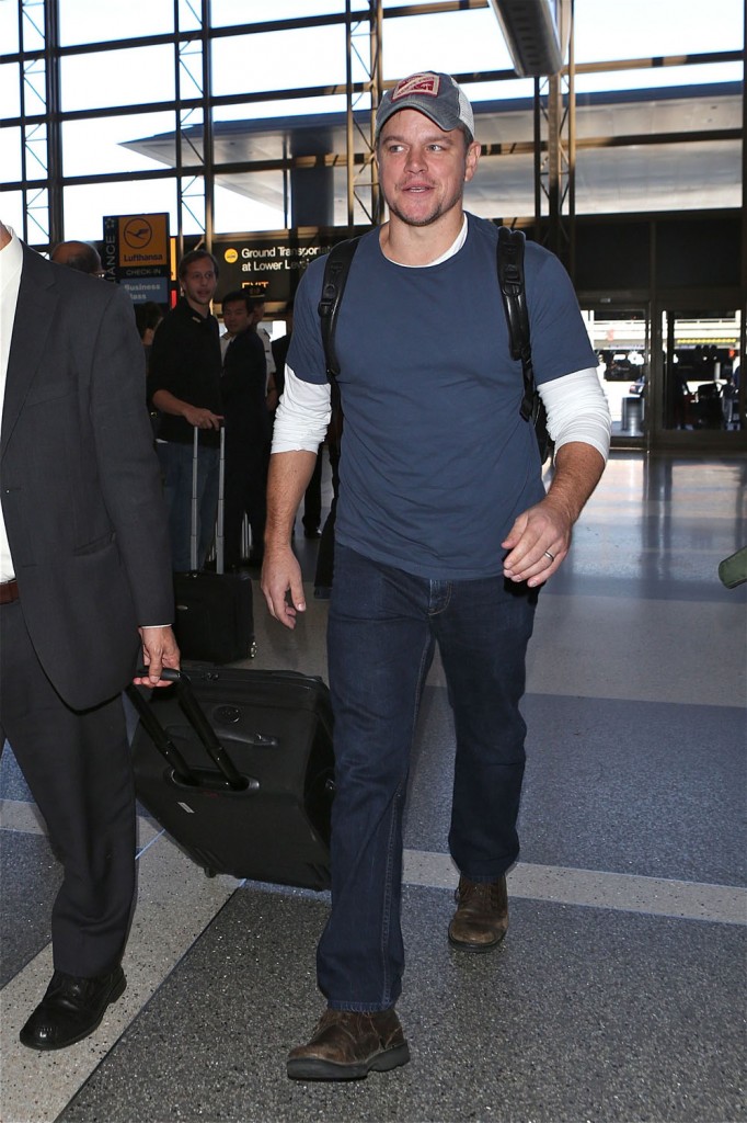 Matt Damon arrives at Los Angeles International (LAX) airport