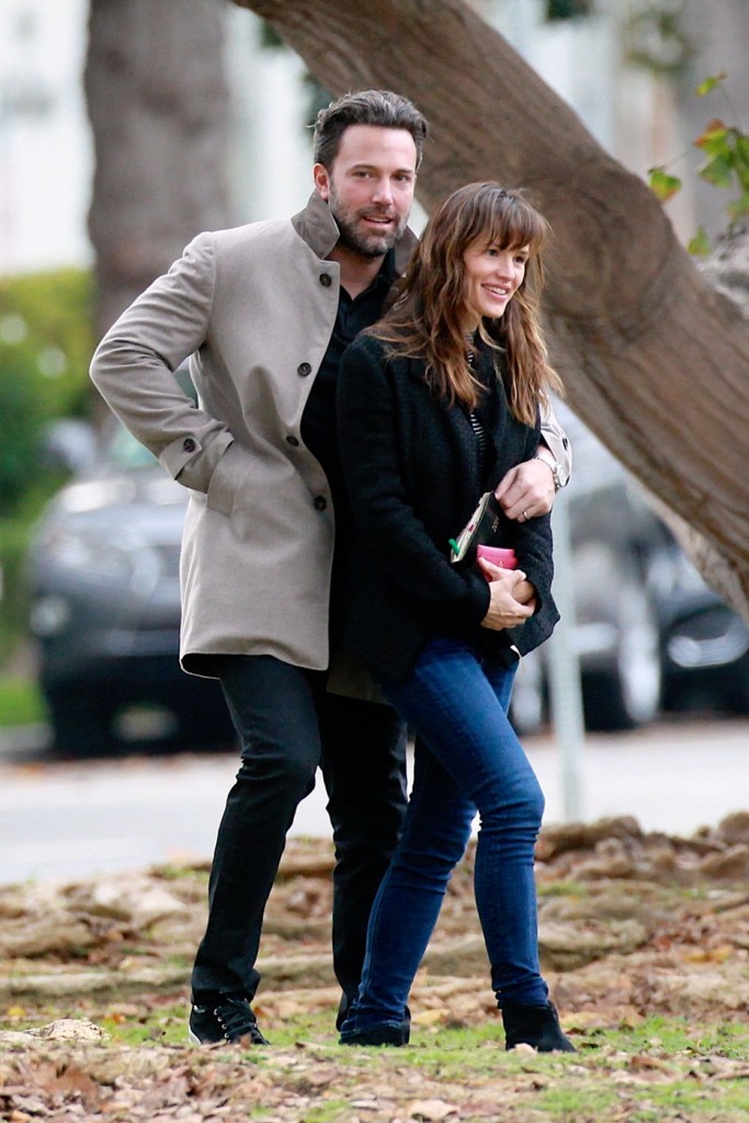 Ben Affleck and Jennifer Garner look loved up as they hug while taking a romantic stroll in LA