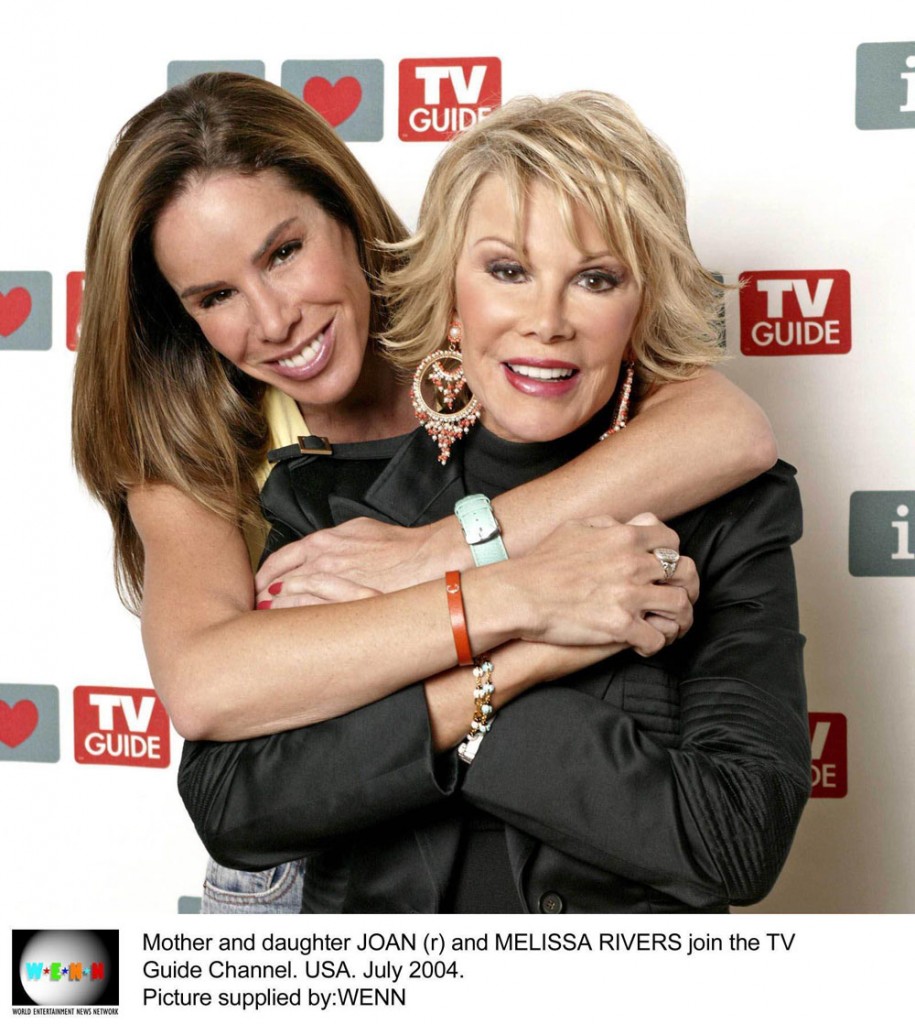 Mother and daughter JOAN (r) and MELISSA RIVERS join the TV Guide Channel. USA. July 2004. Picture supplied by:WENN
