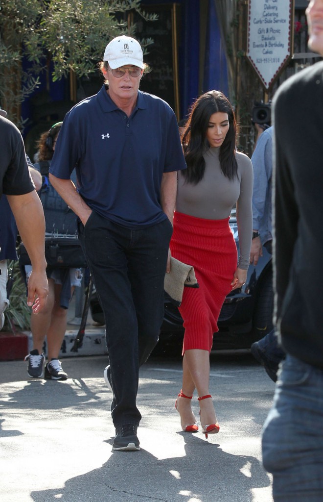 Kim Kardashian and Bruce Jenner seen at Melrose in Los Angeles