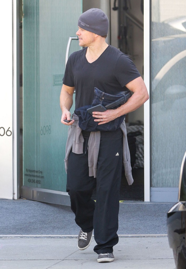 Matt Damon Gets His Workout In