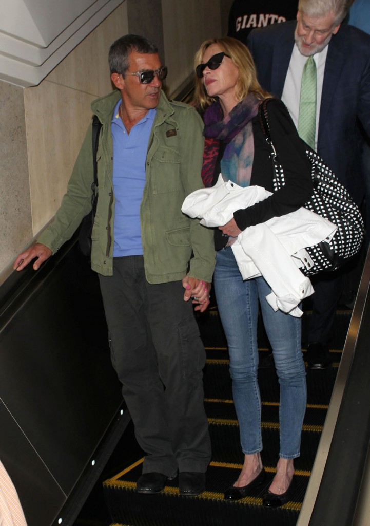 Antonio Banderas and Melanie Griffith at LAX