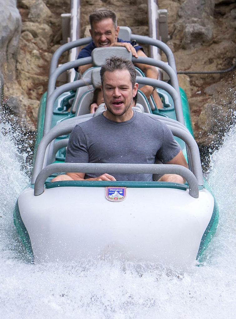 Matt Damon Rides The Matterhorn At Disneyland