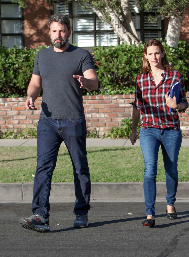 Ben Affleck and Jennifer Garner arrive at a building in Santa Monica