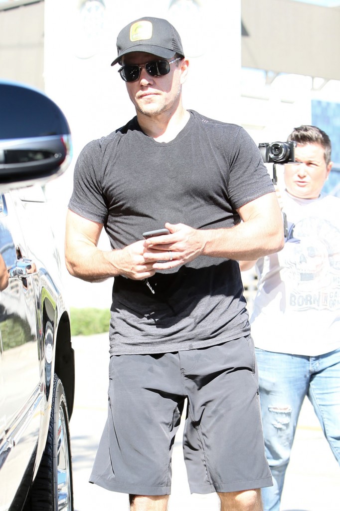 Matt Damon leaves Rise Movement Gym