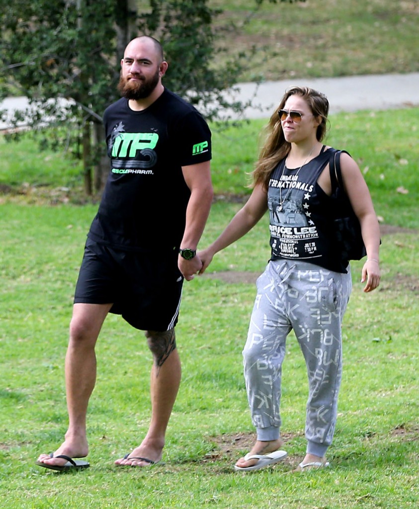 Exclusive... Ronda Rousey And Travis Browne Out And About In Hollywood