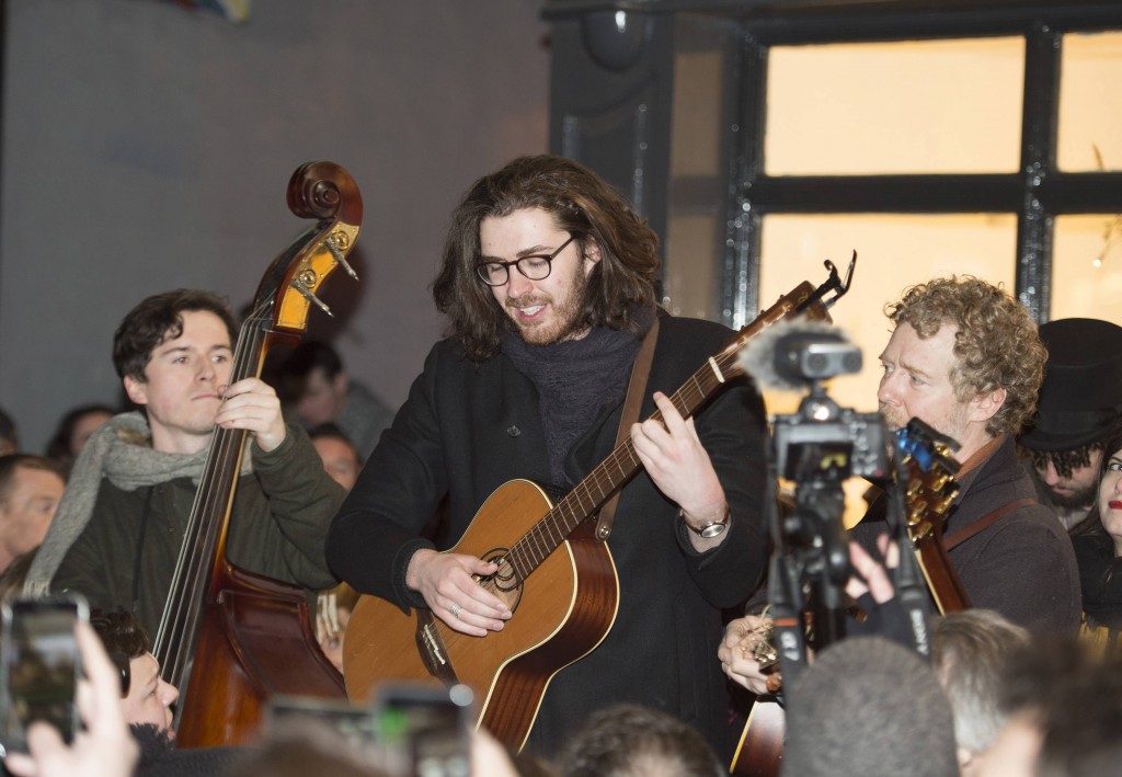 Annual charity Christmas Eve busking for homeless aid on Grafton Street