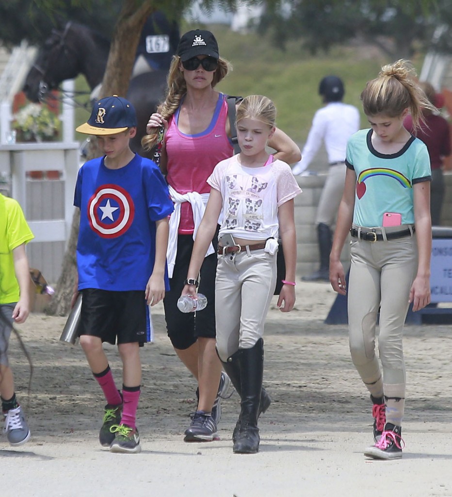 Exclusive... Denise Richards Takes Her Daughters To The LA Equestrian Center