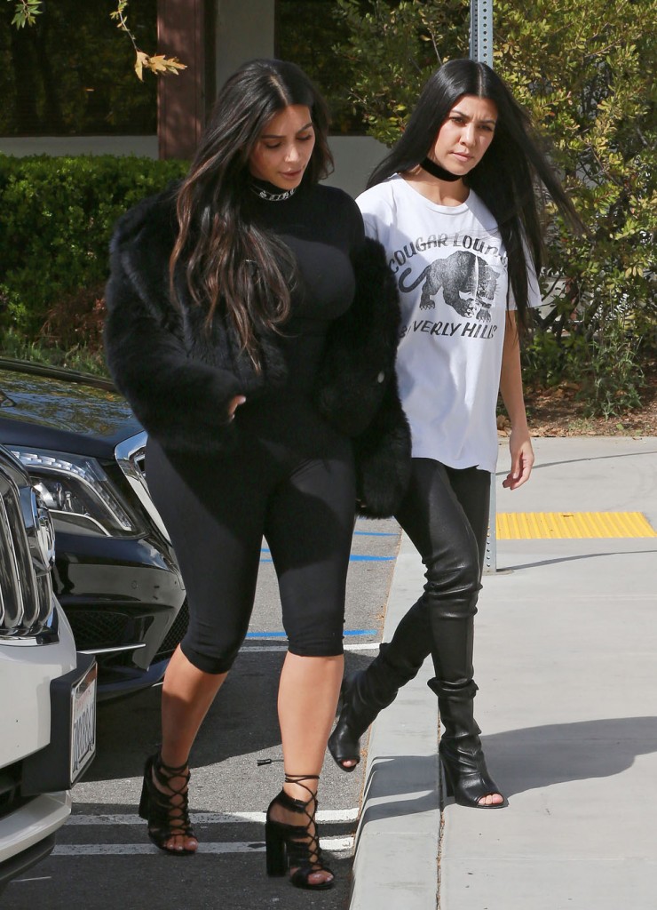 Kim & Kourtney Kardashian Lunch At Hugo's