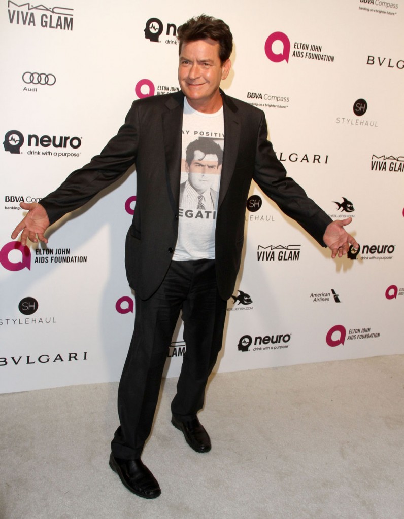 Charlie Sheen at The 2016 Elton John AIDS Foundation Academy Awards Viewing Party