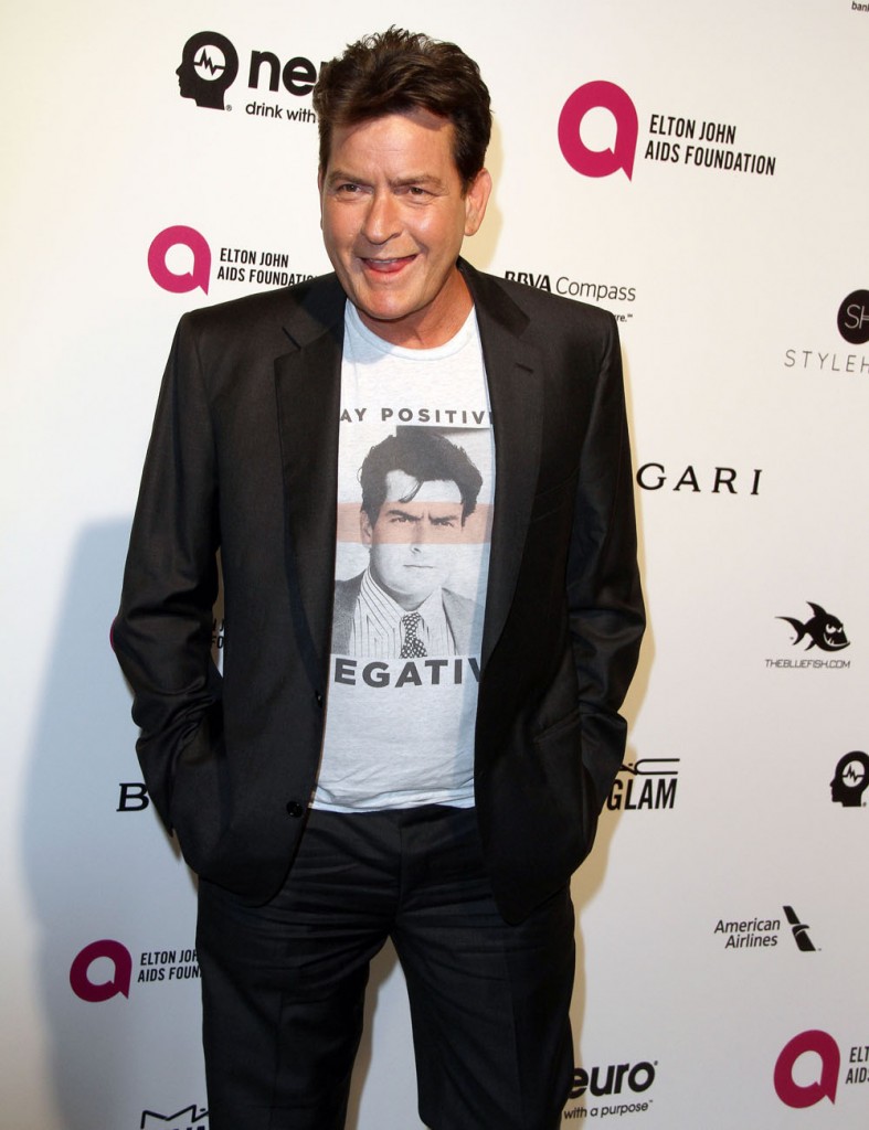 Charlie Sheen at The 2016 Elton John AIDS Foundation Academy Awards Viewing Party