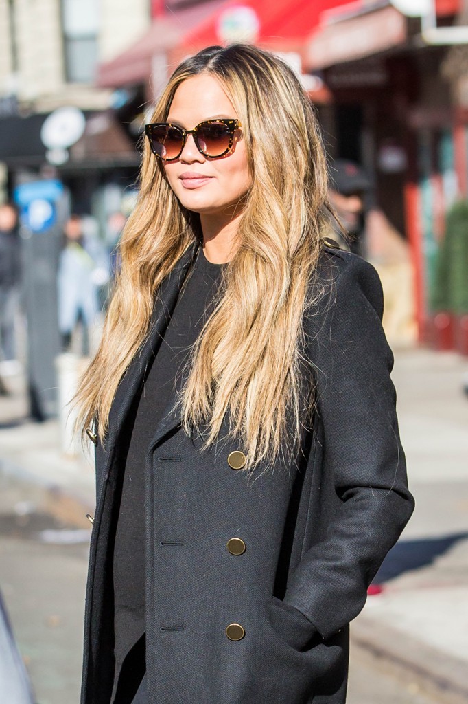 Chrissy Teigen on her way to 'The Late Show with Stephen Colbert'
