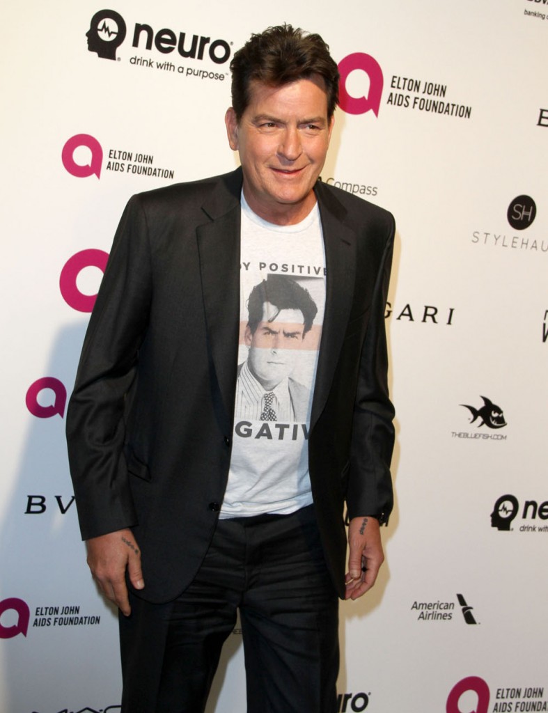 Charlie Sheen at The 2016 Elton John AIDS Foundation Academy Awards Viewing Party