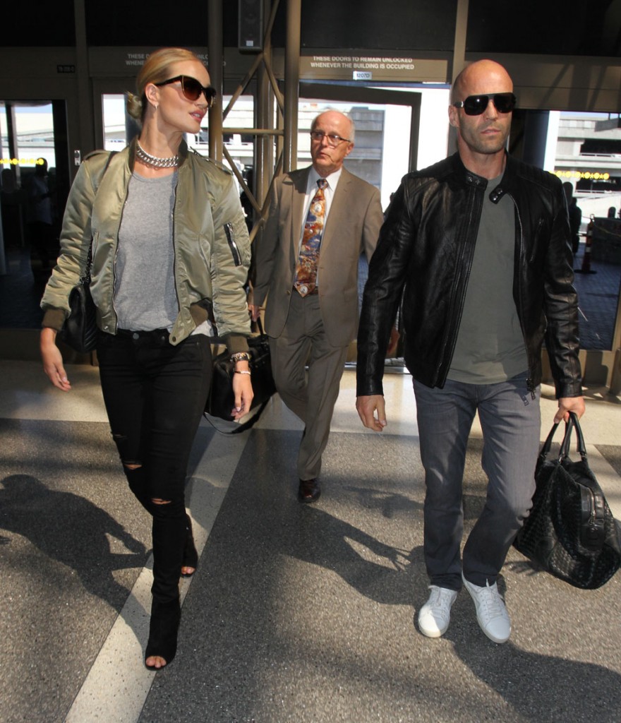 Rosie Huntington-Whiteley and Jason Statham depart from Los Angeles International Airport (LAX)