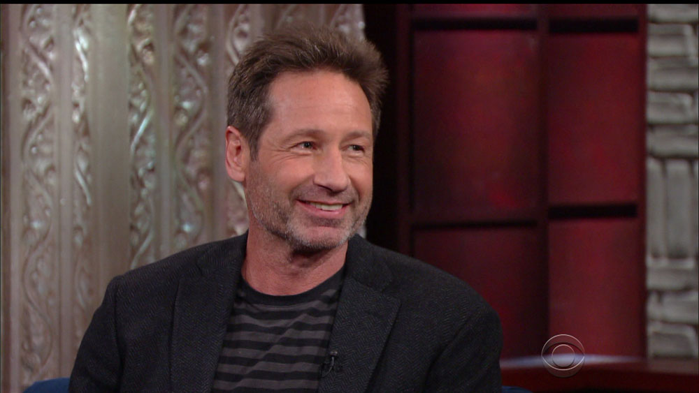 David Duchovny during an appearance on CBS's 'The Late Show with Stephen Colbert.'