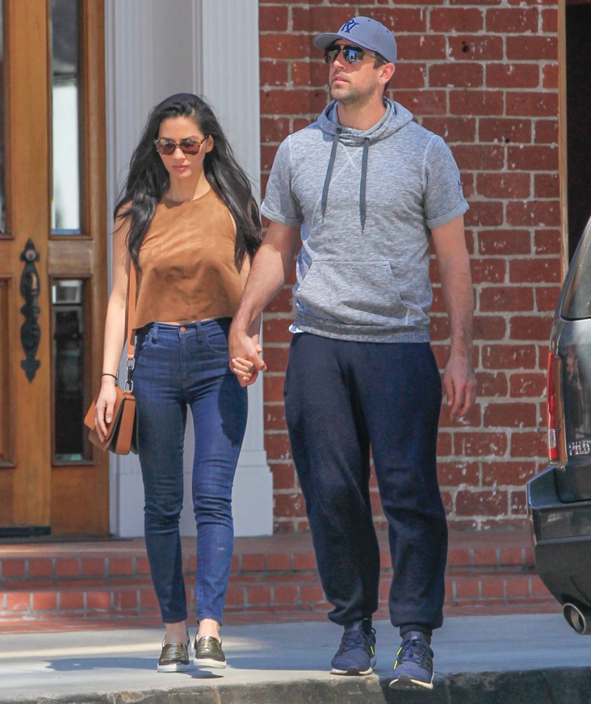 Exclusive... Olivia Munn & Aaron Rodgers Leave An Agents Office In Beverly Hills
