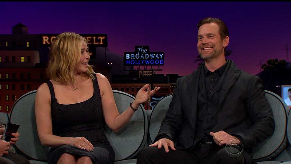 Chelsea Handler and Peter Krause  during an appearance on CBS's 'The Late Late Show with James Corden.'