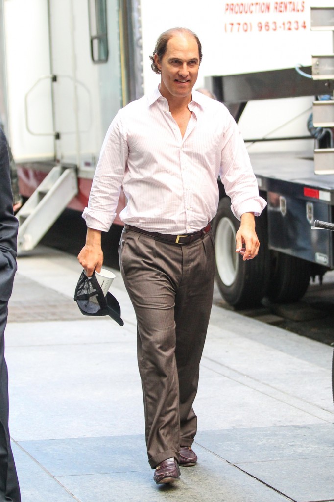 Matthew McConaughey seen filming for his upcoming movie 'Gold' in NYC