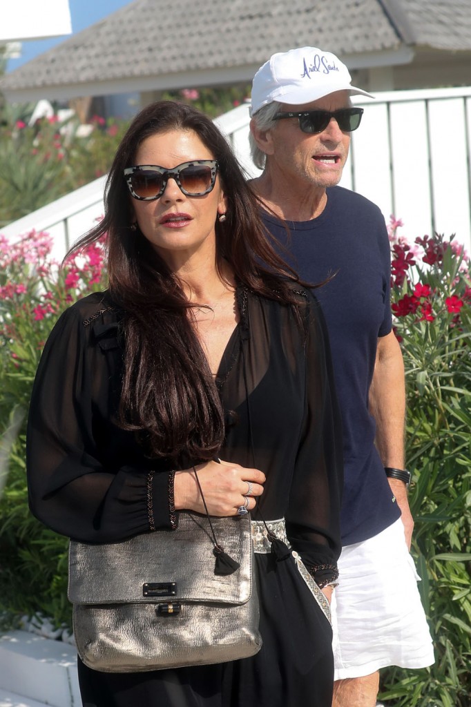 Catherine Zeta Jones And Michael Douglas Vacation In Saint-Tropez