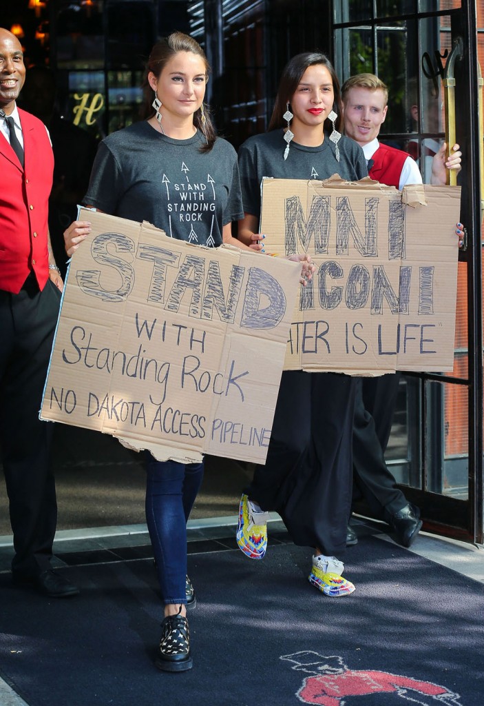 Shailene Woodley Protests Outside The Bowery Hotel